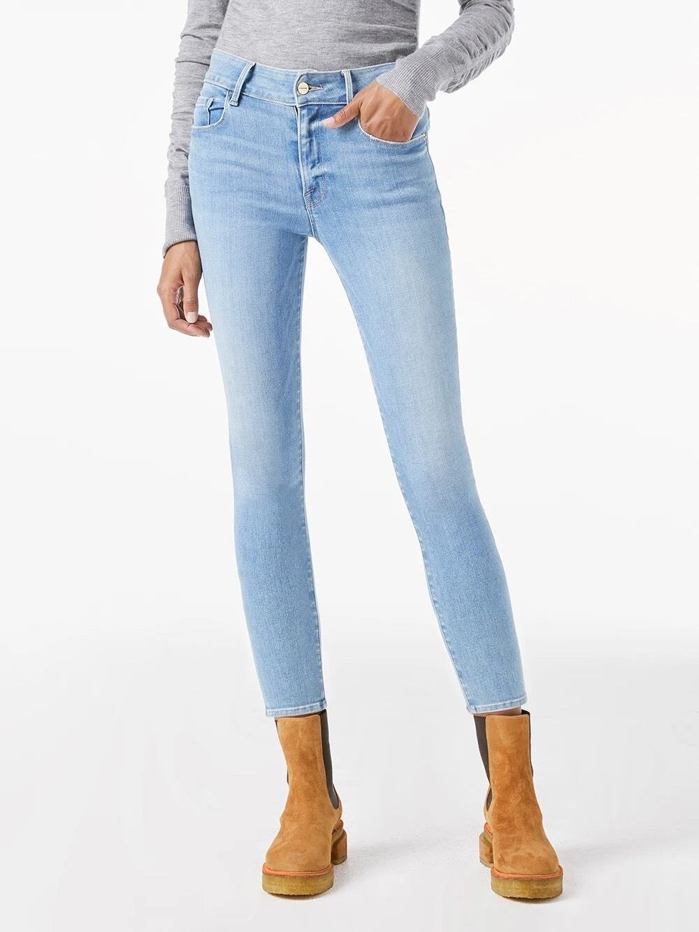 NWT Frame Le One Skinny Stretch Mid Rise Light Waist Jeans Size 2 (US 32)